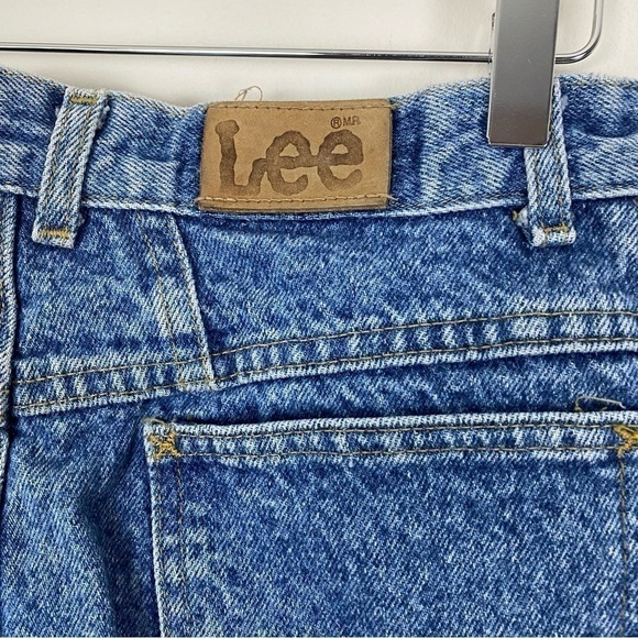 VINTAGE 80s LEE Acid Wash High Waisted Straight Tapered Mom Jeans Size 11 Retro - Picture 7 of 10